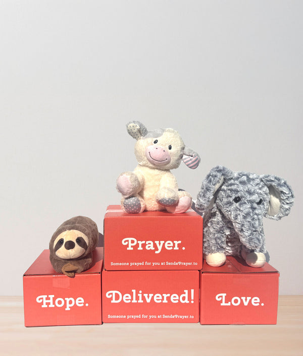 small plush prayer bears